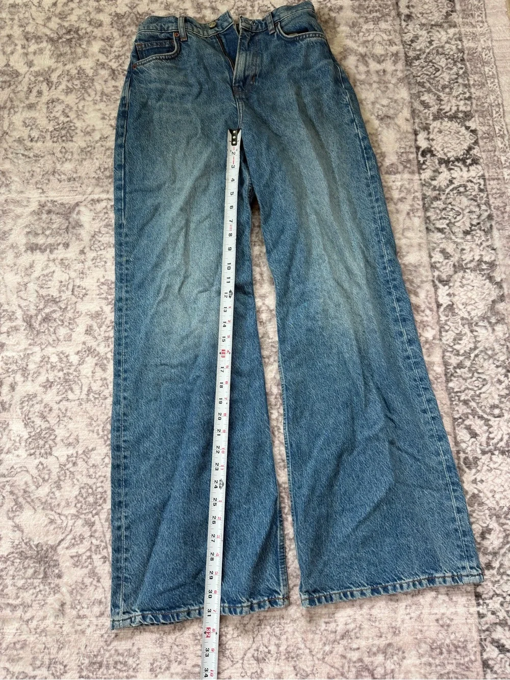 Reformation Cary High Rise Slouchy Wide Leg Jeans Women’s Size 24 Med Wash - Picture 2 of 6
